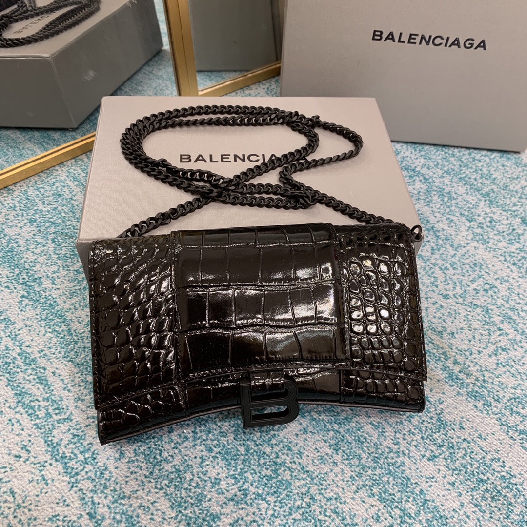 Ba1en*iaga Hourglass Wallet Silver/Grey/Gold/Green/Black For Women‎ 7.6in/19cm 6560502UDF71000