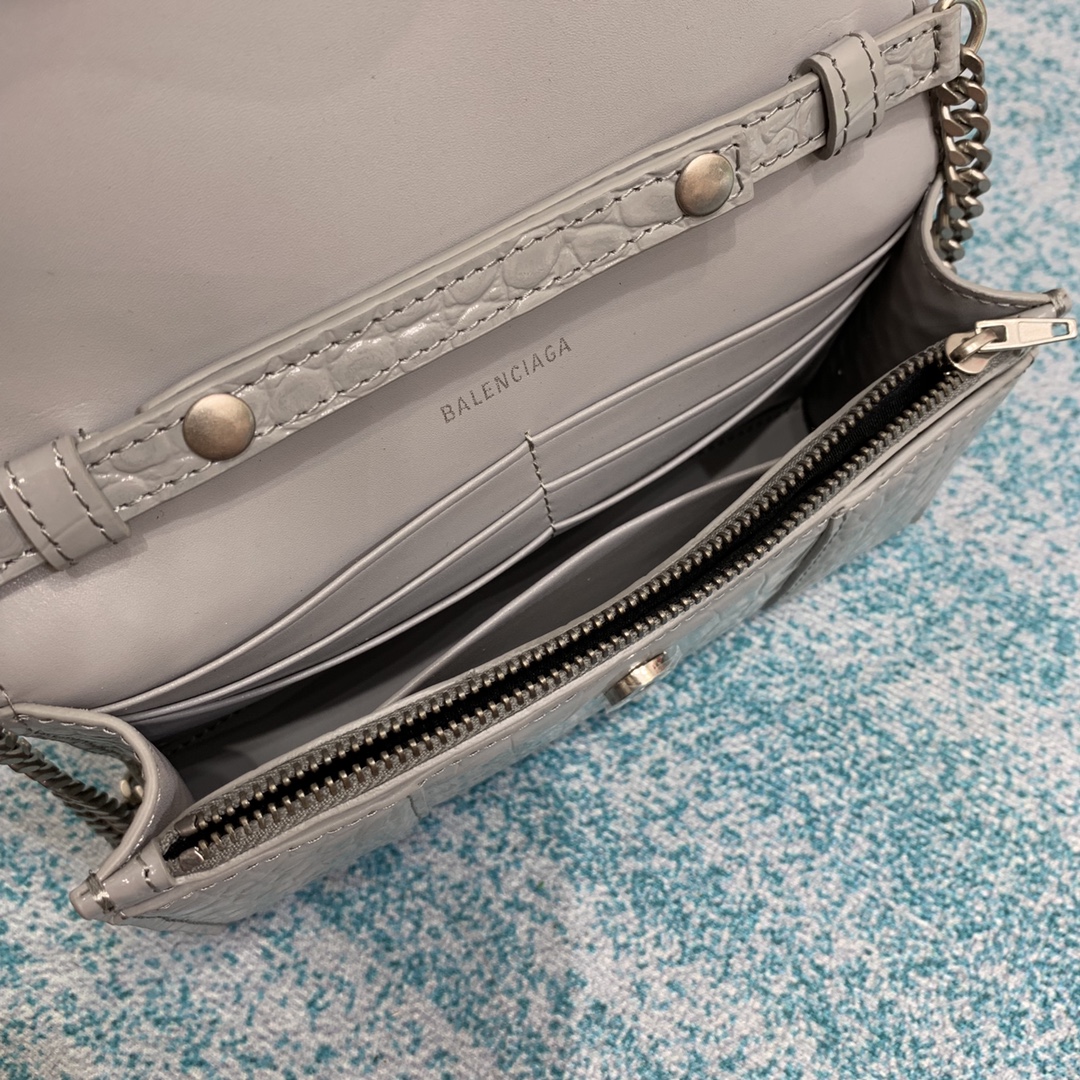 Ba1en*iaga Hourglass Wallet Silver/Grey/Gold/Green/Black For Women‎ 7.6in/19cm 6560502UDF71000