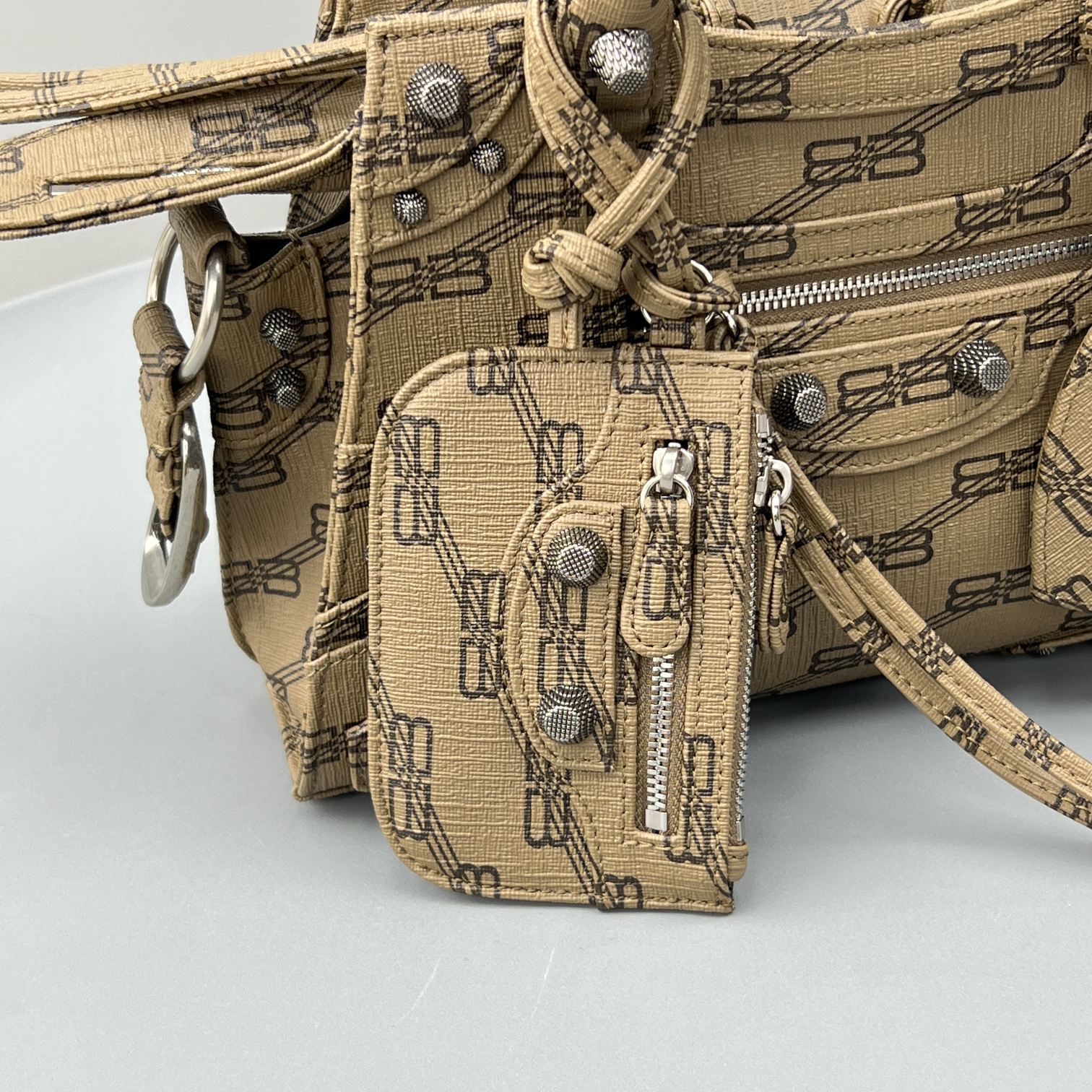 Ba1en*iaga Neo Cagole XS Handbag Blue/Caramel For Women‎ 10.2in/26cm