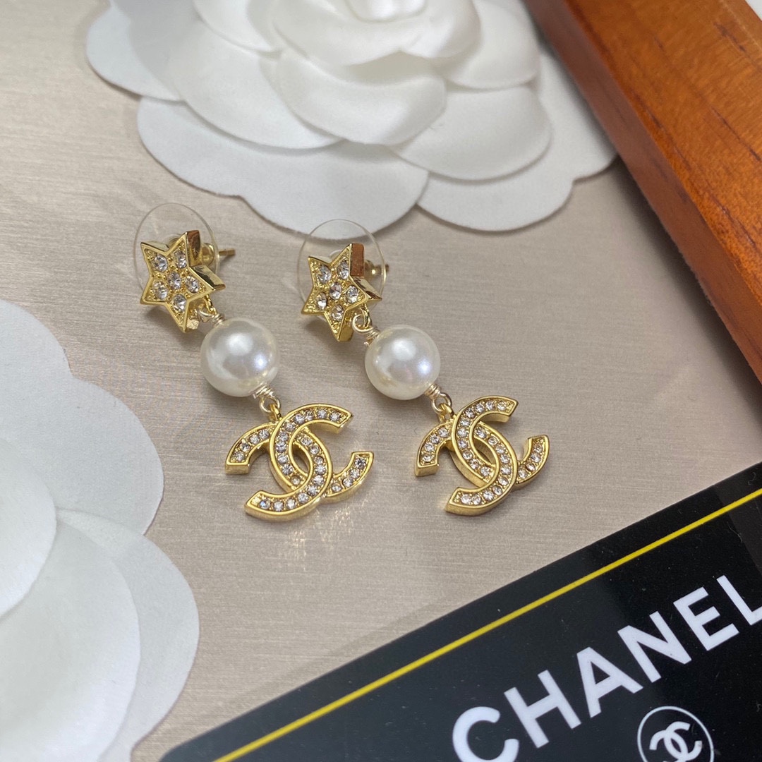 Ch**el Star Earrings Gold For Women