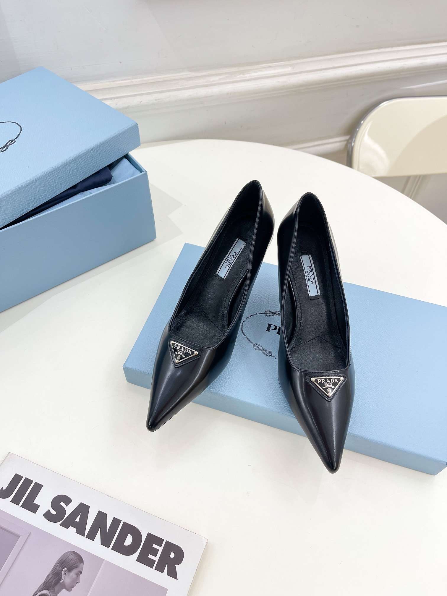 Pra*a Spike Pumps Black For Women