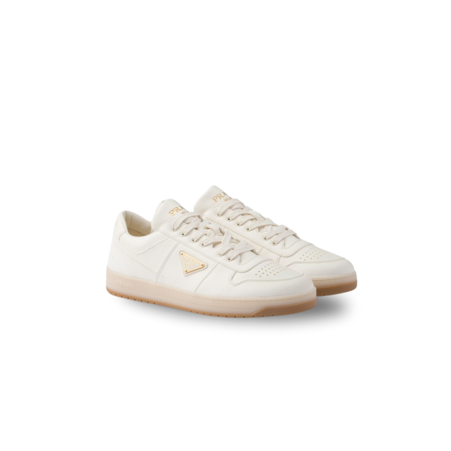 Pra*a Downtown Nappa Leather Sneakers Ivory For Men 2EE364_038_F0304_F_D001