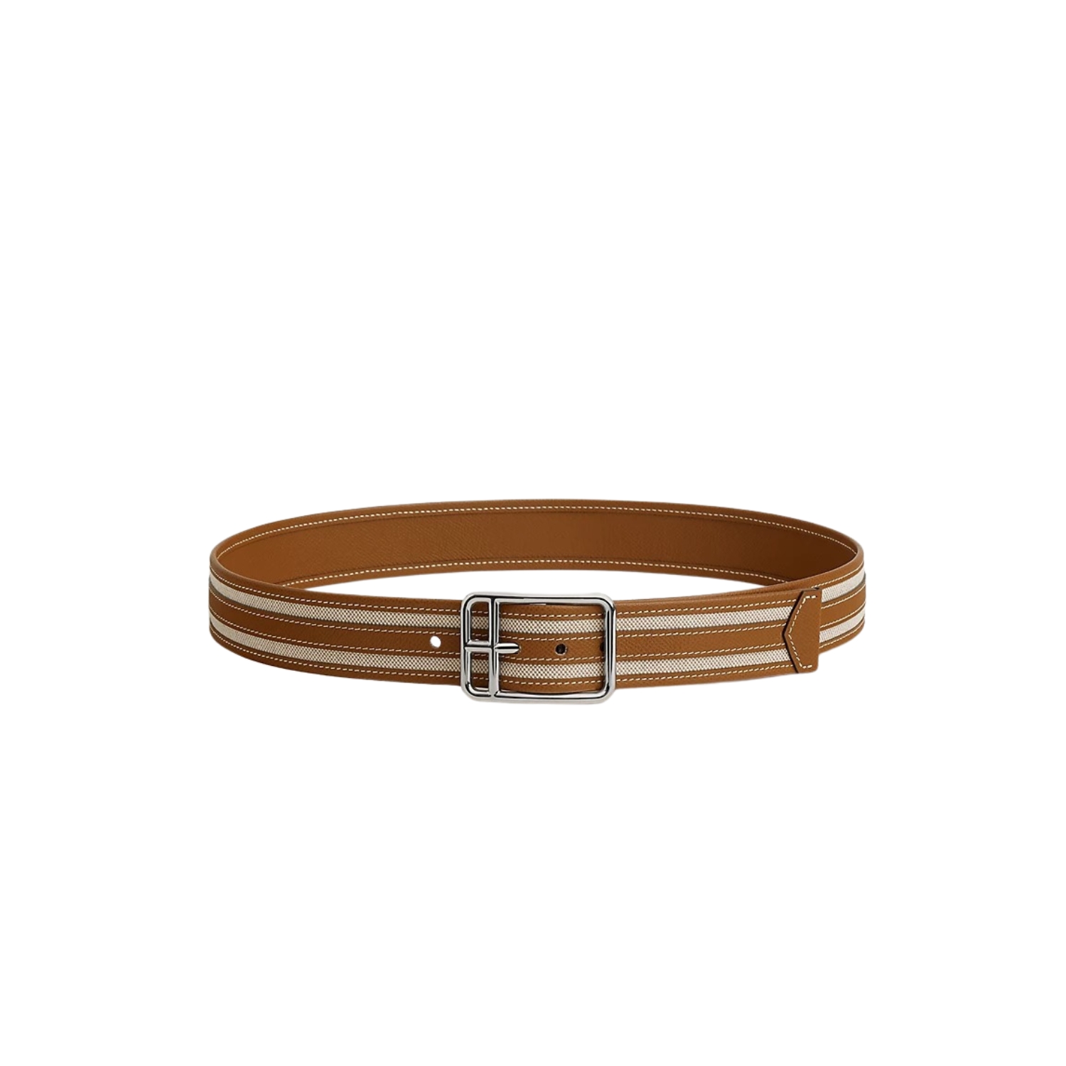 H**me5 Half Cod Riviera 38 Reversible Leather Belt 38mm Ecru/Beige H011767UKAA085