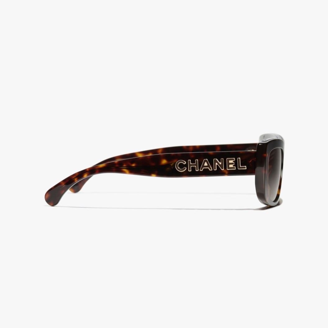 Ch**el Rectangle Sunglasses Tortoise For Women A71760 X02016 S2719