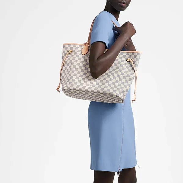 L0vis Vvtt0n Neverfull MM Tote Bag Damier Azur Canvas For Women, Women’s Handbags, Shoulder Bags 12.2in/31cm LV N41361