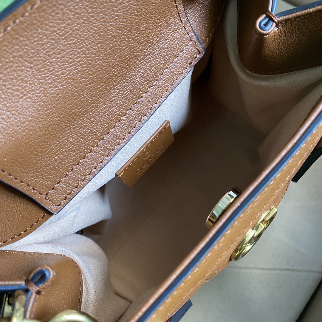 [True-to-ORIGINAL] Gvc*1 Diana Mini Tote Bag Brown For Women 8in/20cm GG 655661-17QDT-2582