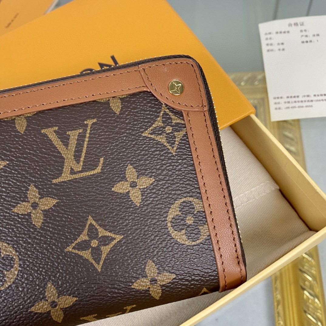 L0vis Vvtt0n Zippy Wallet Trunk Monogram Canvas For Men, Men’s Wallet 7.7in/19.5cm LV
