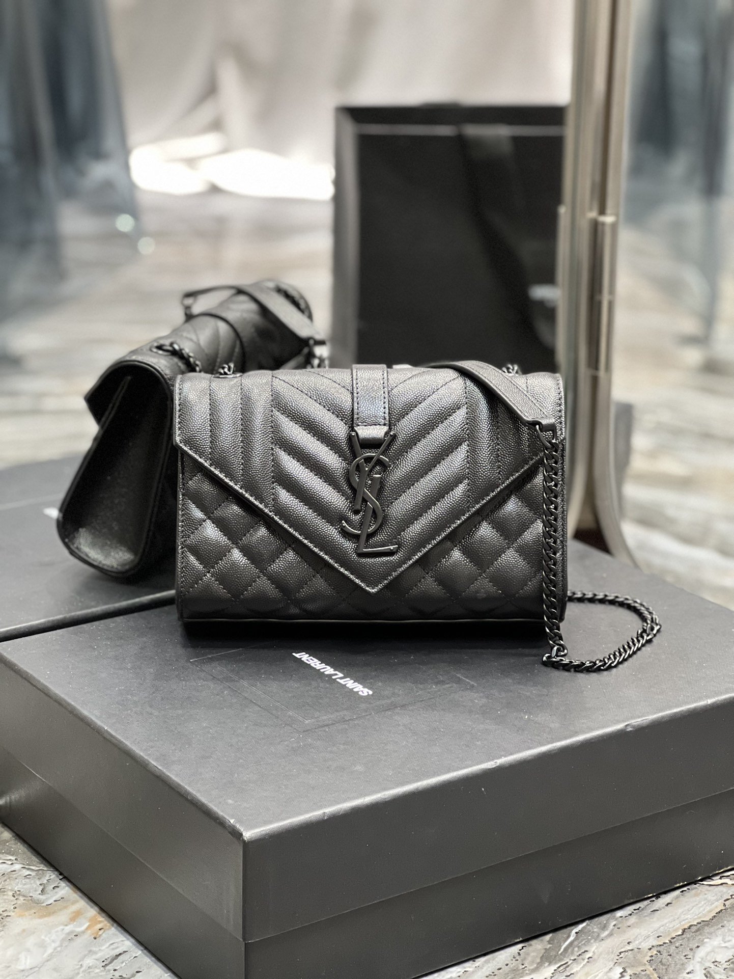 Sa1nt Lau*nt Small Bag Black In Mix Matelasse For Women 8.2in/21cm Y51 600195BOW981000