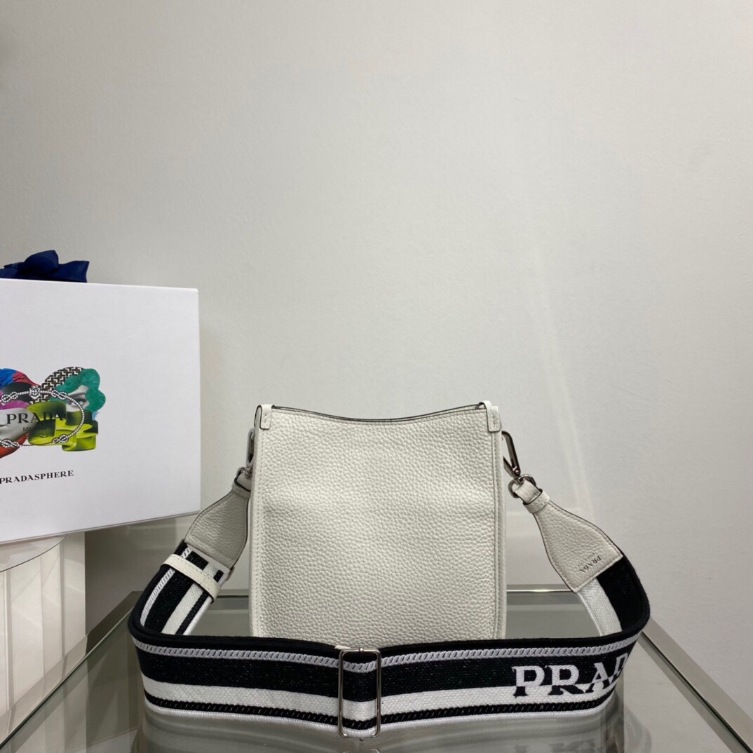Pra*a Mini Shoulder Bag White For Women, Women’s Bags 7.9in/20cm