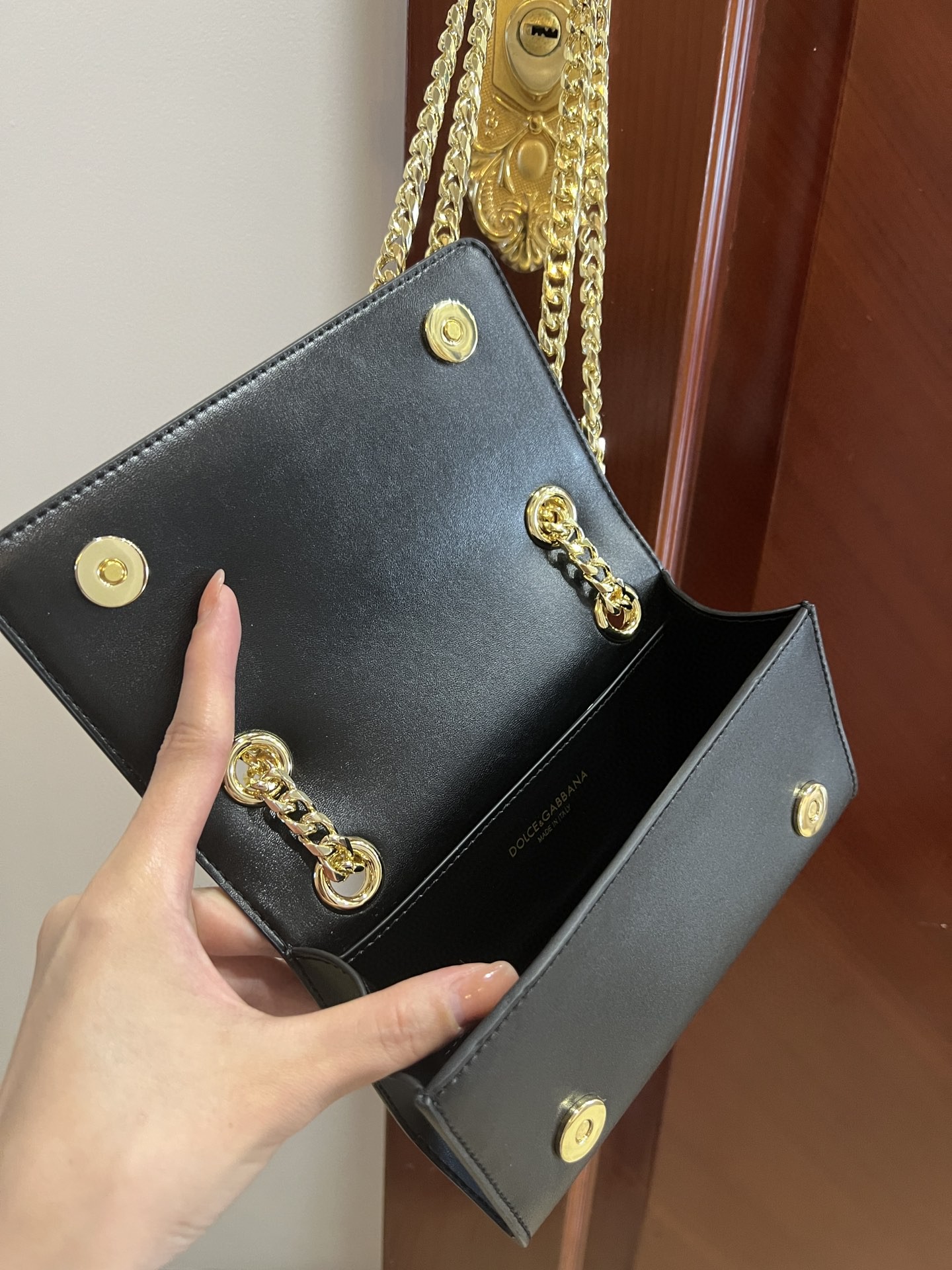 Dolce & Gabbana Polished 3.5 Phone Bag Black For Women 7.3in/19cm DG