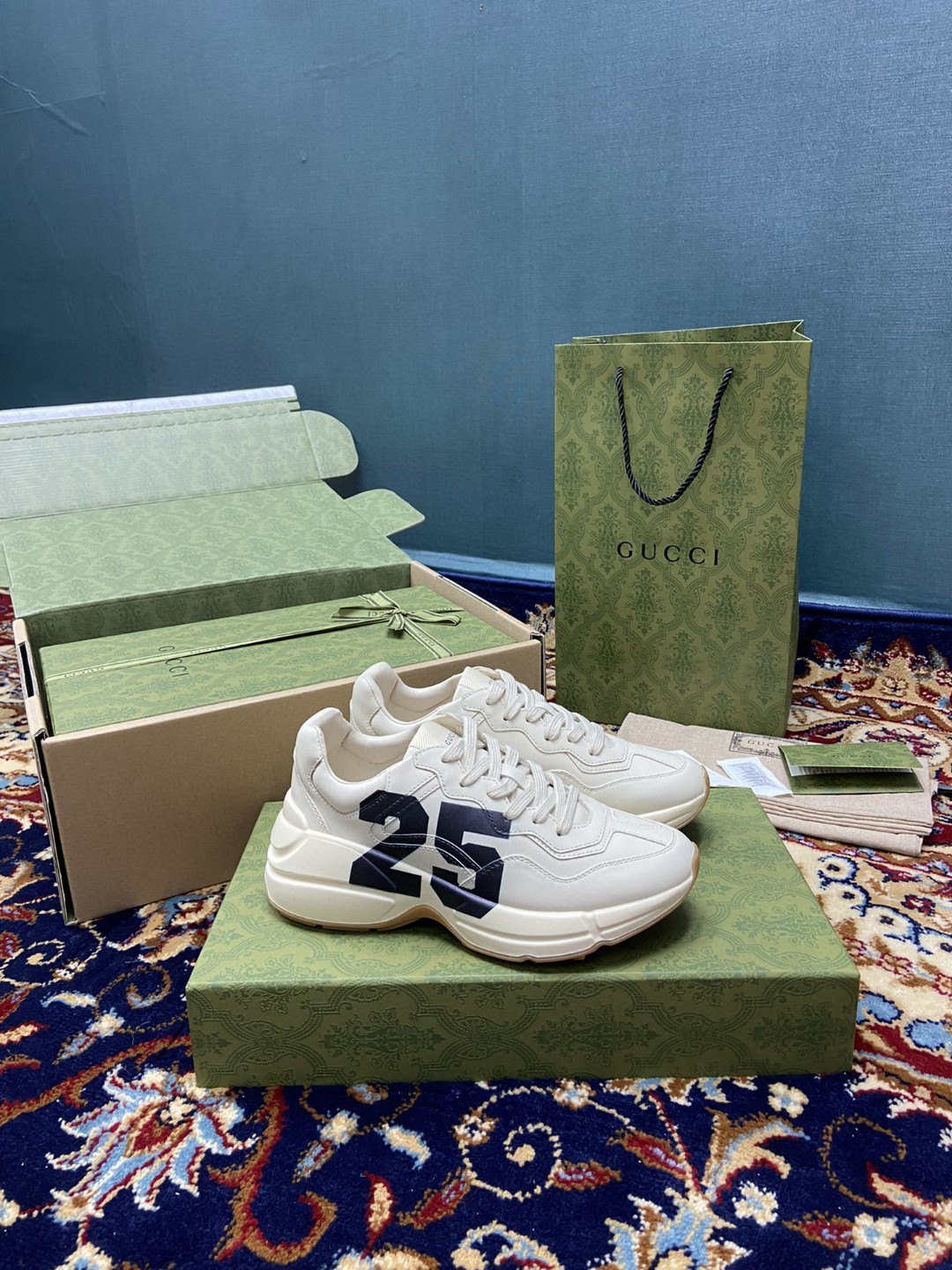 Gvc*1 Women’s Rhyton Sneakers With 25 White Ivory For Women 663339 2SH00 9522