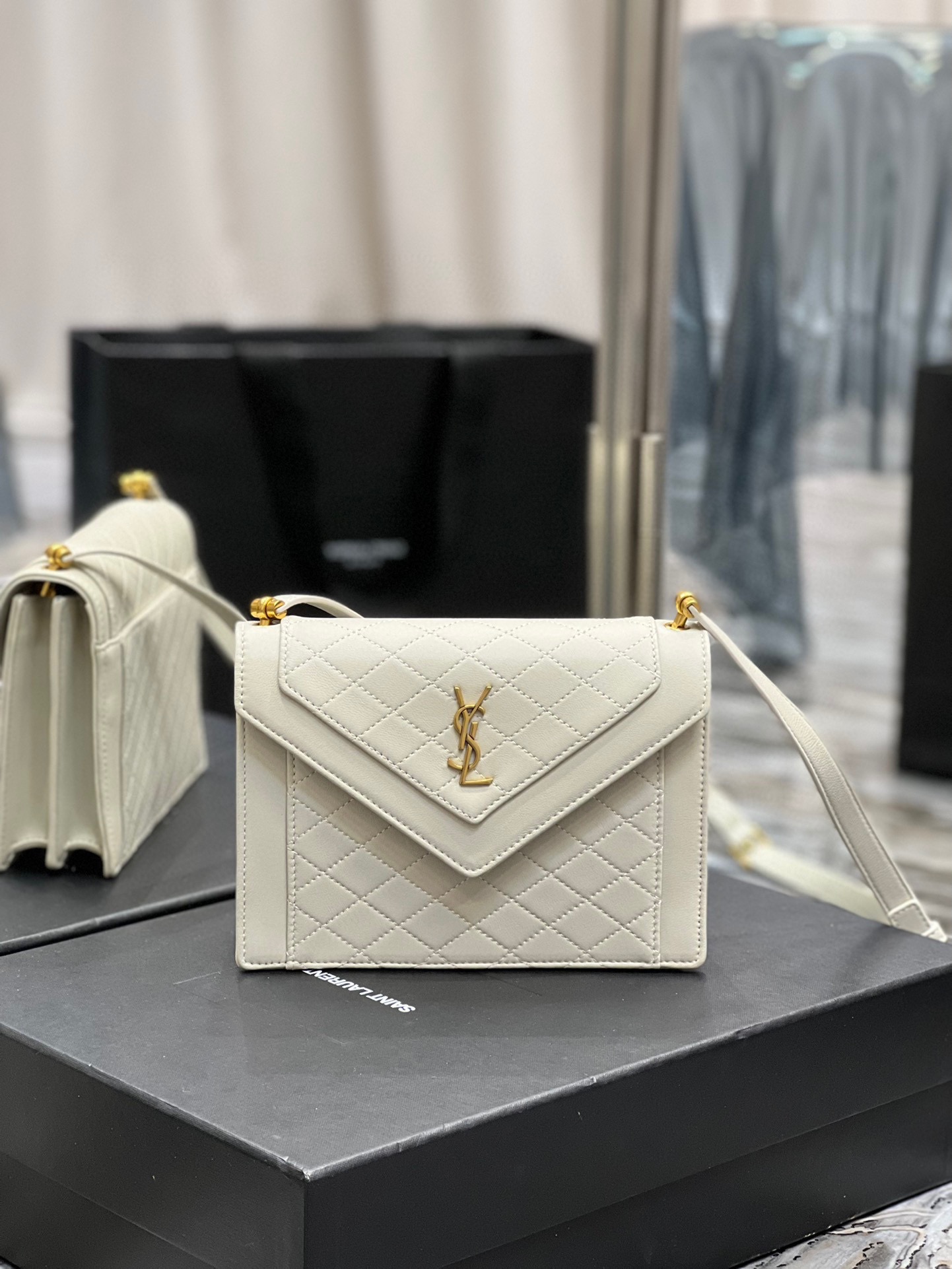 Sa1nt Lau*nt Gaby Mini Satchel White For Women, Women’s Bags 7.9in/20cm Y51 6855741EL079207